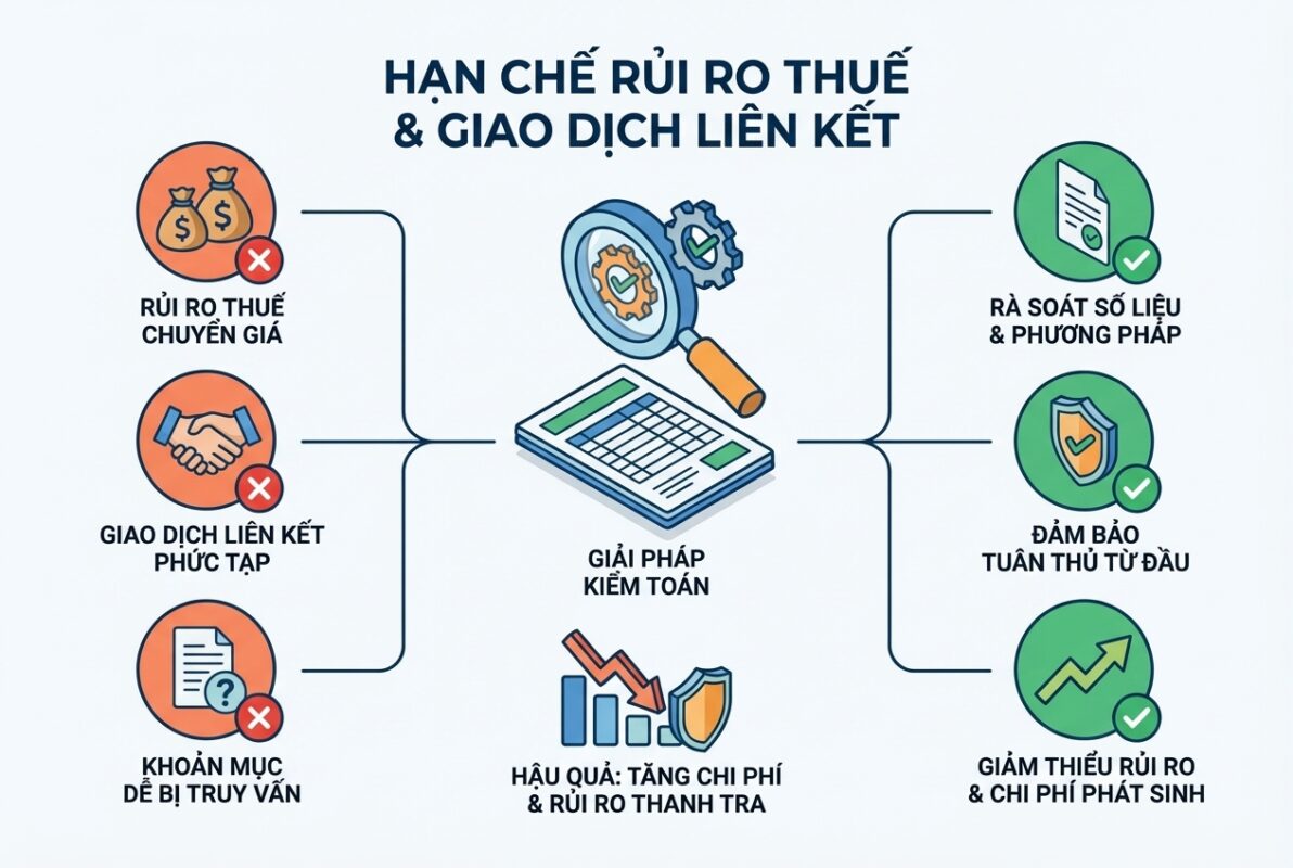 Kiểm toán rà soát số liệu, phương pháp ghi nhận để hạn chế rủi ro về thuế chuyển giá và giao dịch liên kết.