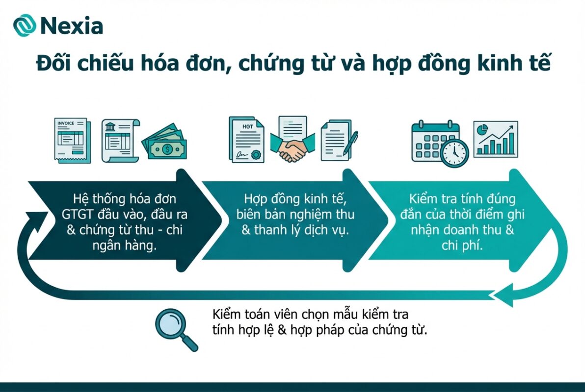 Đối chiếu chứng từ kế toán và hợp đồng kinh tế khách quan