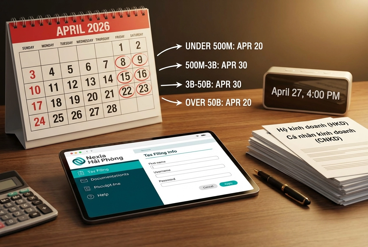 Hộ kinh doanh nộp gì tháng 4/2026? | Lịch thuế Nexia Hải Phòng