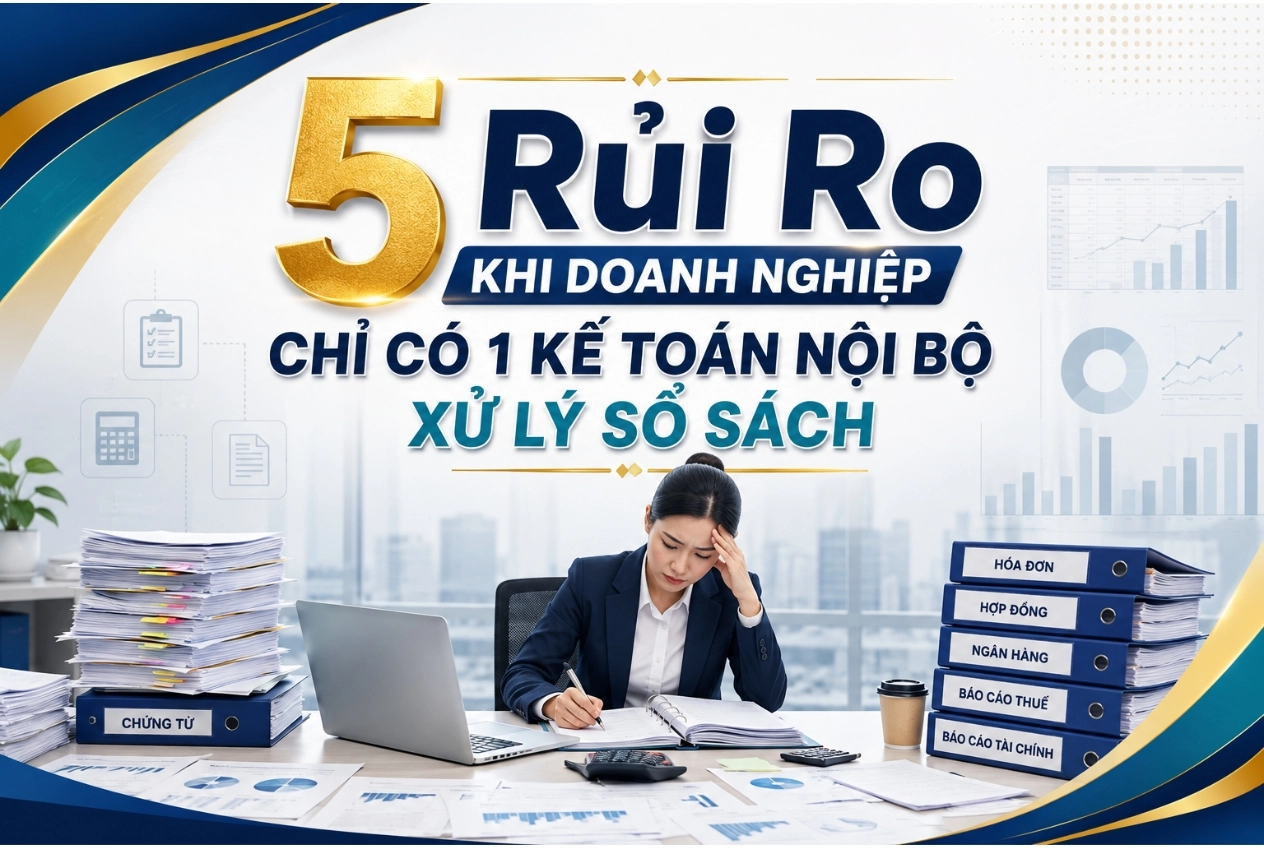 5 Rủi Ro Khi Doanh Nghiệp Chỉ Có 1 Kế Toán Nội Bộ Xử Lý Sổ Sách
