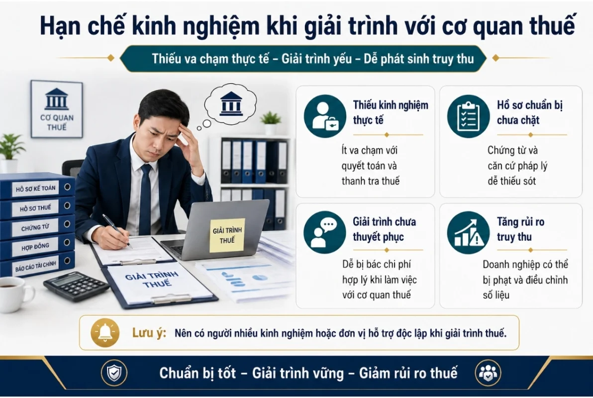 Hạn chế kinh nghiệm khi giải trình với cơ quan thuế khiến doanh nghiệp dễ phát sinh rủi ro truy thu