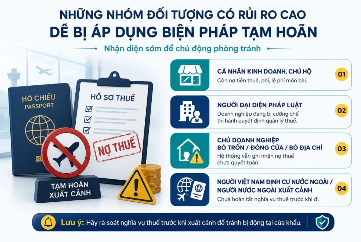 Những nhóm đối tượng có rủi ro cao bị tạm hoãn xuất cảnh do nợ thuế