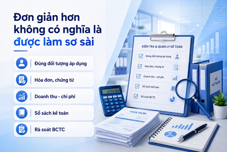 Đơn giản hơn không có nghĩa là được làm sơ sài trong kế toán Doanh nghiệp siêu nhỏ kiểm tra chứng từ và sổ sách kế toán theo Thông tư 58/2026/TT-BTC